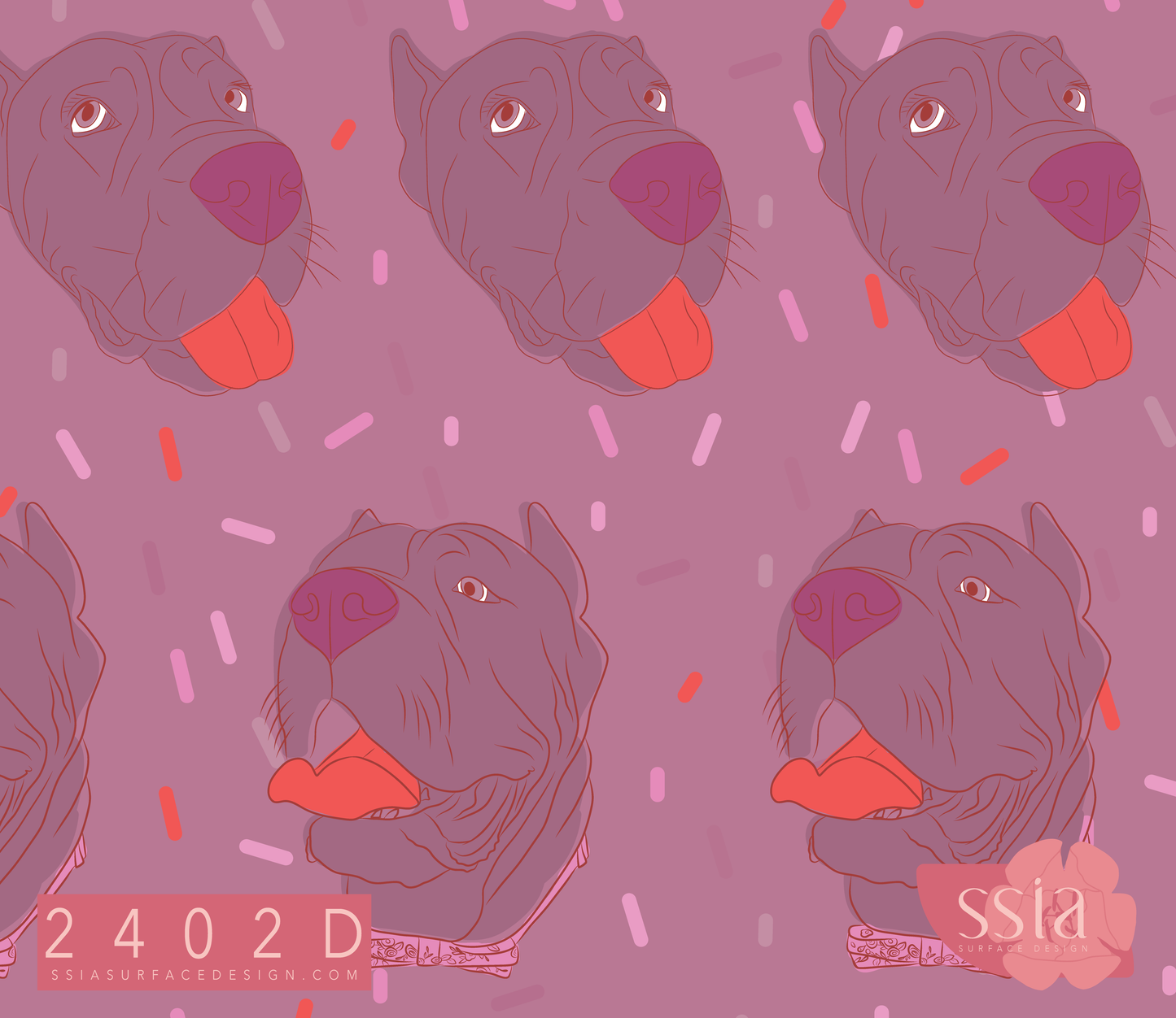Happy Cane Corso Dog Pattern Design 2402