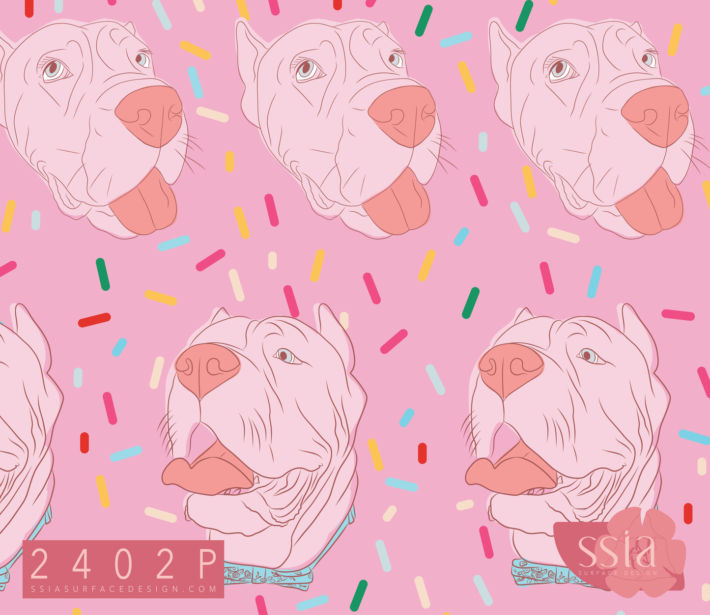 Happy Cane Corso Dog Pattern Design 2402