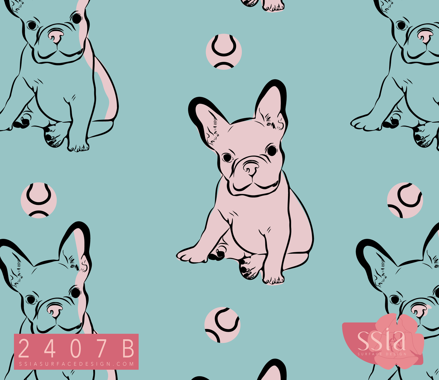 French Bulldog Dog Pattern Design 2407