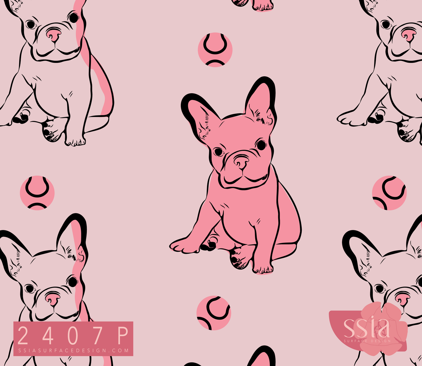 French Bulldog Dog Pattern Design 2407