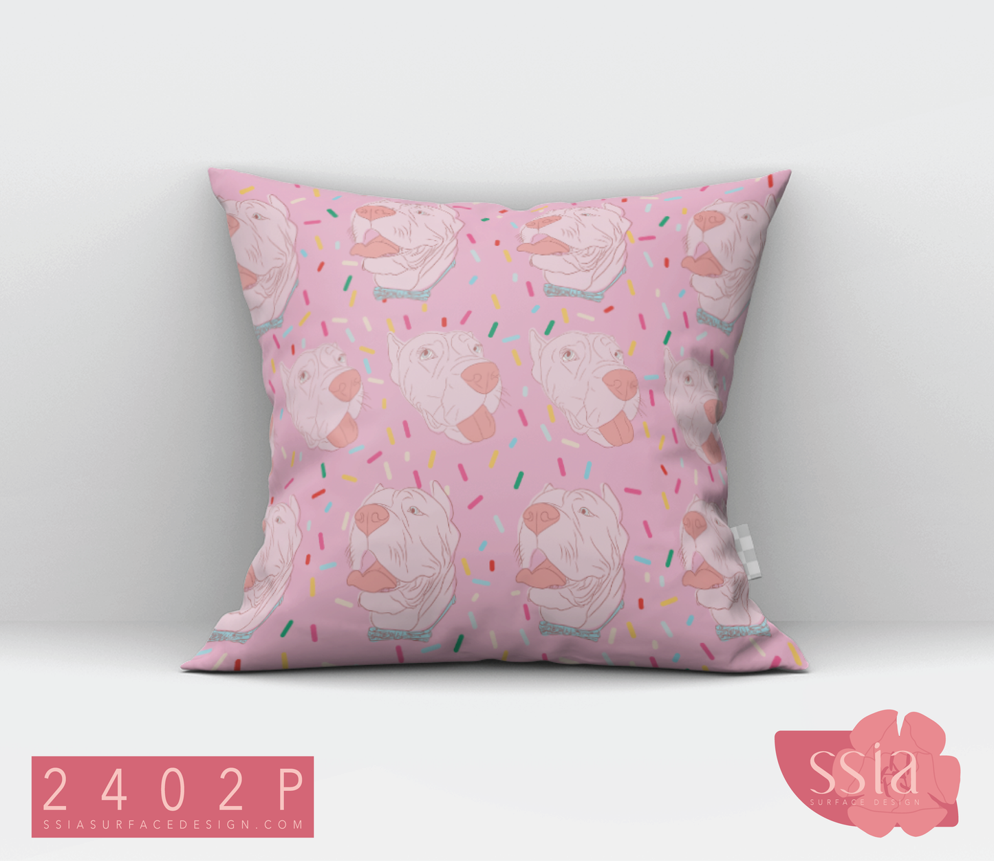 Happy Cane Corso Dog Pattern Design 2402