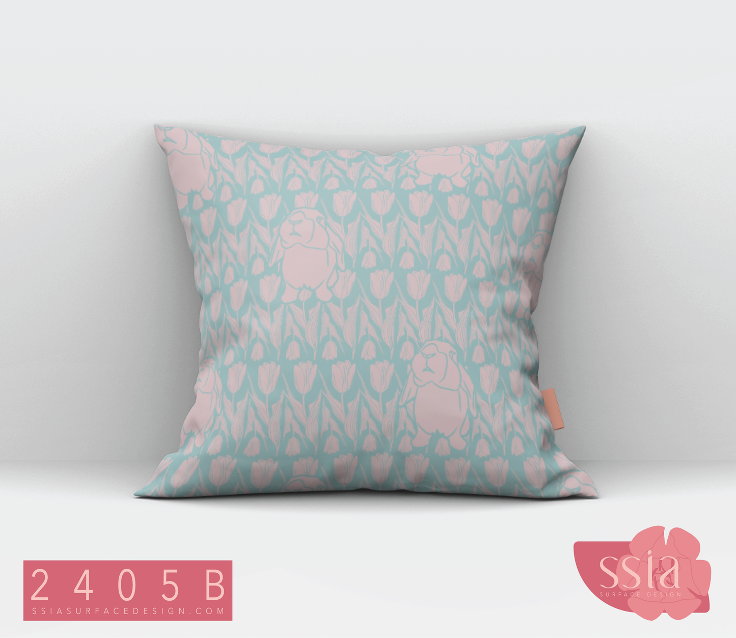 Curious Bunny with Lilies Pattern Design 2405