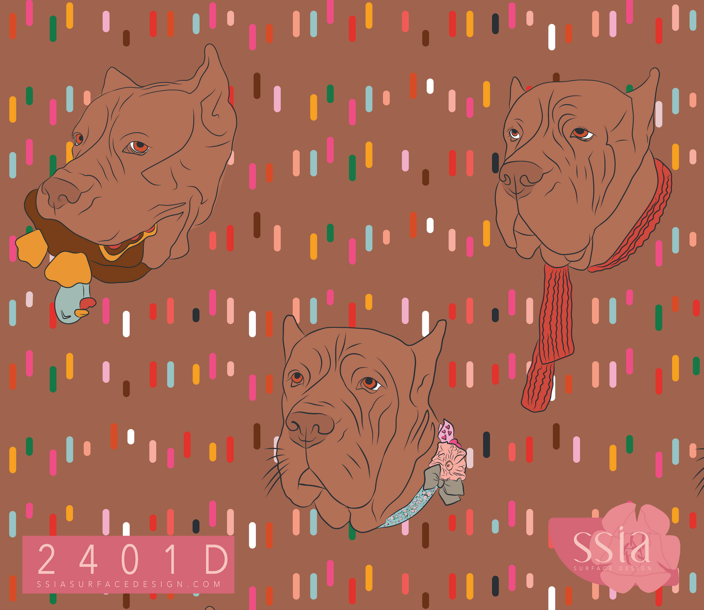 Serious Cane Corso Dog Pattern Design 2401