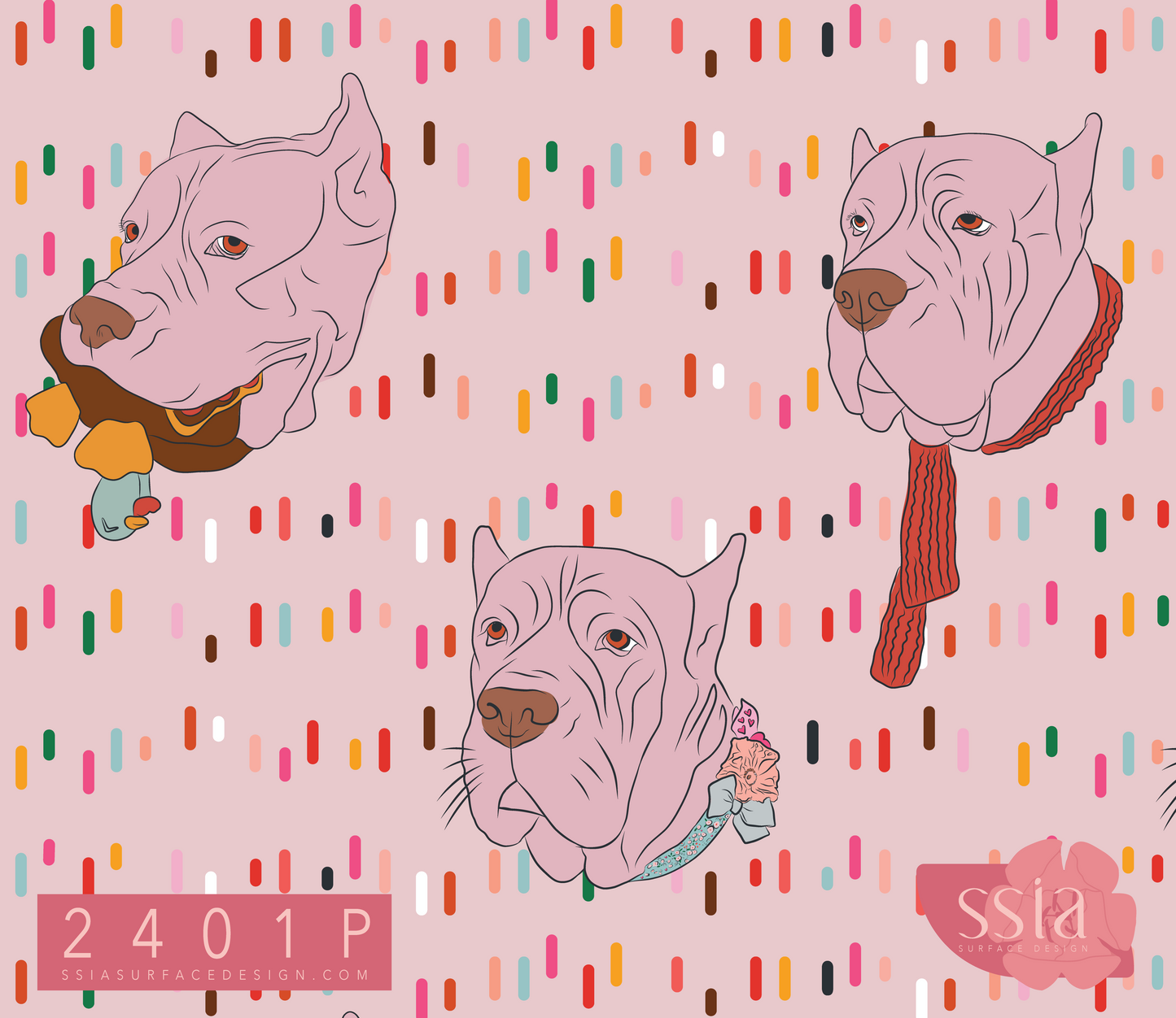 Serious Cane Corso Dog Pattern Design 2401