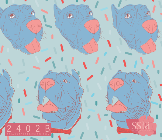 Happy Cane Corso Dog Pattern Design 2402